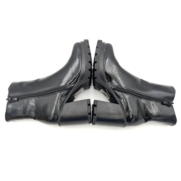 Top Woda West Lug Sole Platform Bootie Side Zip Women's Black Size US6.5 EU37 - Picture 6 of 13